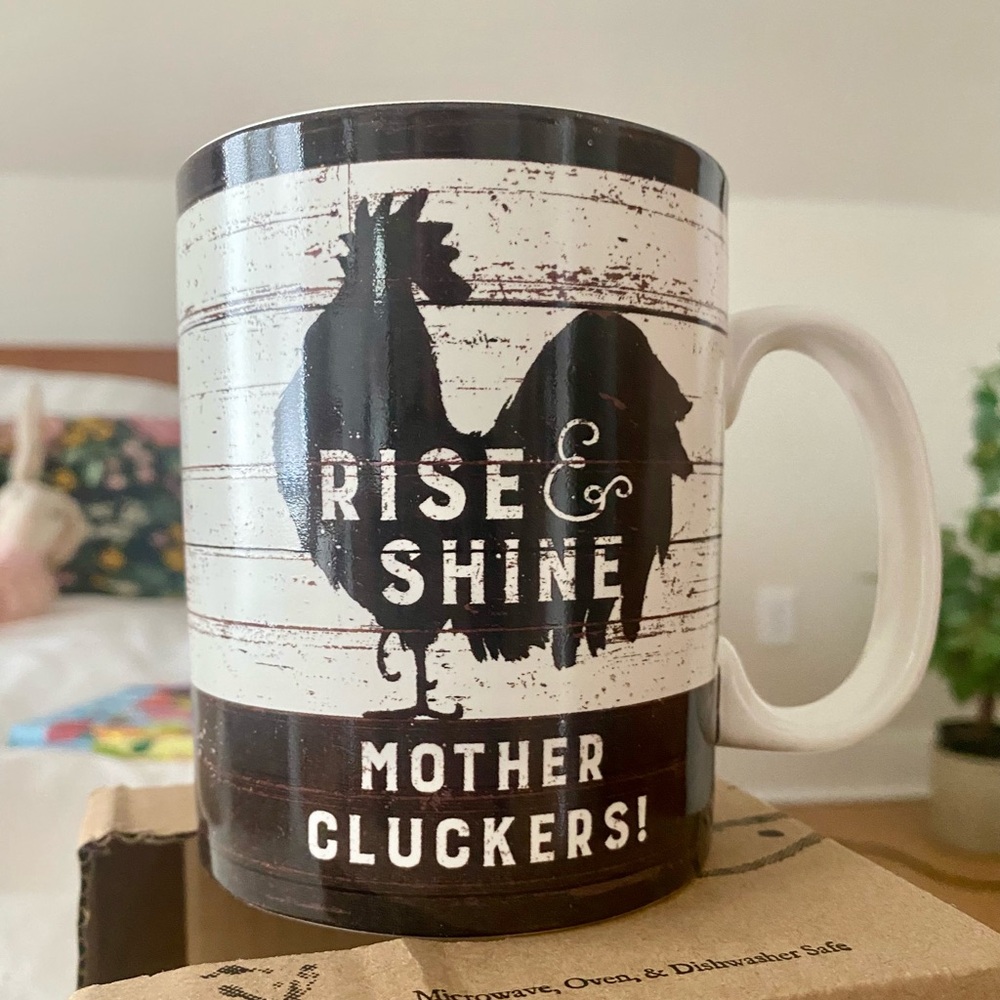 Black and White Rooster Mug